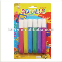 GEL PEN 3D GLITTER COLA 6 CORES 10 ML POR TUBO DIY NÃO-TÓXICO DIY ARTE DECORATIVA PARA CRIANÇAS